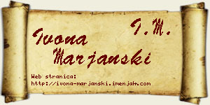 Ivona Marjanski vizit kartica